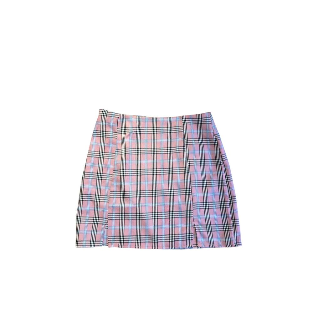 Y2K Pink Plaid School Girl Mini Skirt Size M Womens